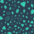 Set Lotus flower, Sushi, Chinese Yuan currency and Sushi on seamless pattern. Vector