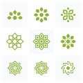 Set of Lotus Wellness Logo Design Template Element
