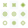 Set of Lotus Wellness Logo Design Template Element