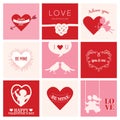 Set of Love Cards for Valentine's Day