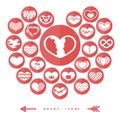 Set of love heart icons. Vector illustration decorative background design Royalty Free Stock Photo