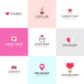 Love Heart Flat Logo Vectors Royalty Free Stock Photo