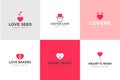 Love Heart Flat Vectors Logo Royalty Free Stock Photo