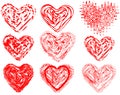 Set of love hearts, vector