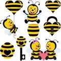 Set of love honey bee