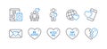 Set of Love icons, such as Kiss me, Friendship, Heart. Vector