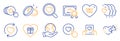 Set of Love icons, such as Update relationships, Like button, Romantic gift. Vector
