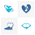 Set of Love Shoes logo design concept vector template, Icon symbol, Design creative