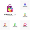 Set of Love Shop Logo Template Design Vector Royalty Free Stock Photo