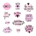 Set of love signs.