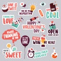 Set of love stickers for social network Royalty Free Stock Photo