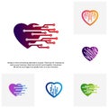 Set of Love Tech Creative logo concepts, Tech logo template, elements and symbols, template - Vector