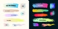 Set of Lower third brush pack. Colored pastel and colorful gradient. Creative brushes design texture brush. Vector illustration.