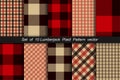 Set of 10 Lumberjack plaid pattern. Lumberjack plaid and buffalo check patterns. Lumberjack plaid tartan and gingham patterns. Royalty Free Stock Photo