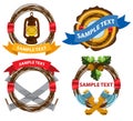 Set of lumberjack and sawmill logo