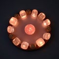 A set of luminous, floating runestones arranged in a circle