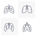 Set of Lung logo design vector template  Organs logo design concept  Icon symbol Royalty Free Stock Photo