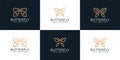 Set of luxury butterfly animal logo design collection
