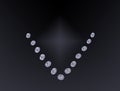 Set of luxury colorless transparent sparkling gemstones round cut shape diamonds collage isolated on black background