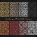 Set Luxury and Ethnic Batik Nusantara. Indonesian batik pattern