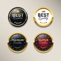 Set of luxury gold badges and top quality premium labels Royalty Free Stock Photo