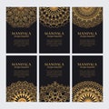 . Set of luxury golden arabic ornaments for identity