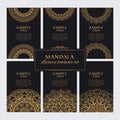 Set of luxury golden ornate frames and ornaments for identity, web and prints Royalty Free Stock Photo