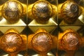 A set of luxury handmade chocolates in a box, closeup. Product concept for chocolate
