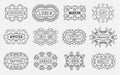 Set of Luxury Insignias Logotypes Template Retro Design Line Art