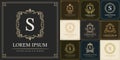 Set of luxury logo template, Initial letter type S, vector illustration