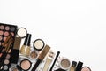 Set of luxury makeup products on white background Royalty Free Stock Photo