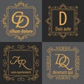 Set of luxury monogram logo identity template. Royalty Free Stock Photo