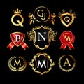 Set of luxury monograms Royalty Free Stock Photo