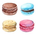 Set macaroon. Strawberry, chocolate, vanilla and mint.