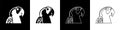 Set Macaw parrot bird animal icon isolated on black and white background. Animal symbol. Vector Royalty Free Stock Photo