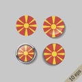 Set of MACEDONIA flags round badges.