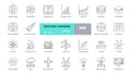 Set of machine learning icons. 25 editable stroke icons. Artificial intelligence, neural networks, mathematical model, patterns, Royalty Free Stock Photo