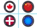 Set of made in country buttons Royalty Free Stock Photo