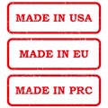 Set of made in stamps