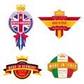 Set of made in united kingdom germany spain italy badges Royalty Free Stock Photo