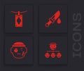 Set Mafia, Money laundering, Bloody knife and Bandit icon. Vector