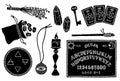 A set of magical and mystical items for fortune telling and spiritualism. Occult and esoteric subjects.