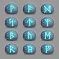 Set of magical runic stones for game design