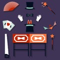 Set of magician Vector illustration