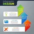 Set Magnifying glass, Picture landscape and Crossed ruler and pencil. Business infographic template. Vector