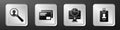 Set Magnifying glass for search a people, Credit card, Computer monitor with graph chart and Identification badge icon