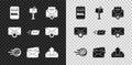 Set Mail box, Delete envelope, and e-mail, Envelope, Upload inbox, setting and Express icon. Vector Royalty Free Stock Photo