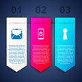Set Mail and e-mail, Smartphone with dollar and Keyhole. Business infographic template. Vector