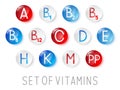 Set of main vitamin icons