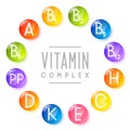 Set of main vitamin icons